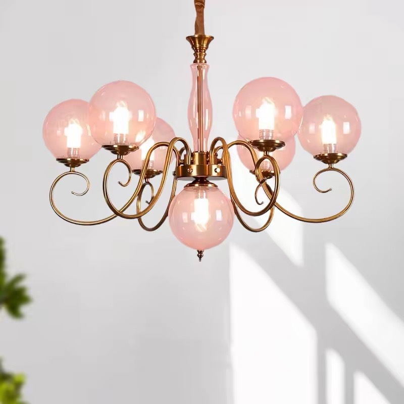 客厅吊灯法式复古田园风灯公主房主卧室灯设计师浪漫玻璃餐厅吊灯