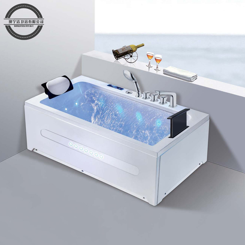 澳宁洁1.7米单人冲浪按摩浴缸亚克力浴缸 家用成人独立浴缸大瀑布