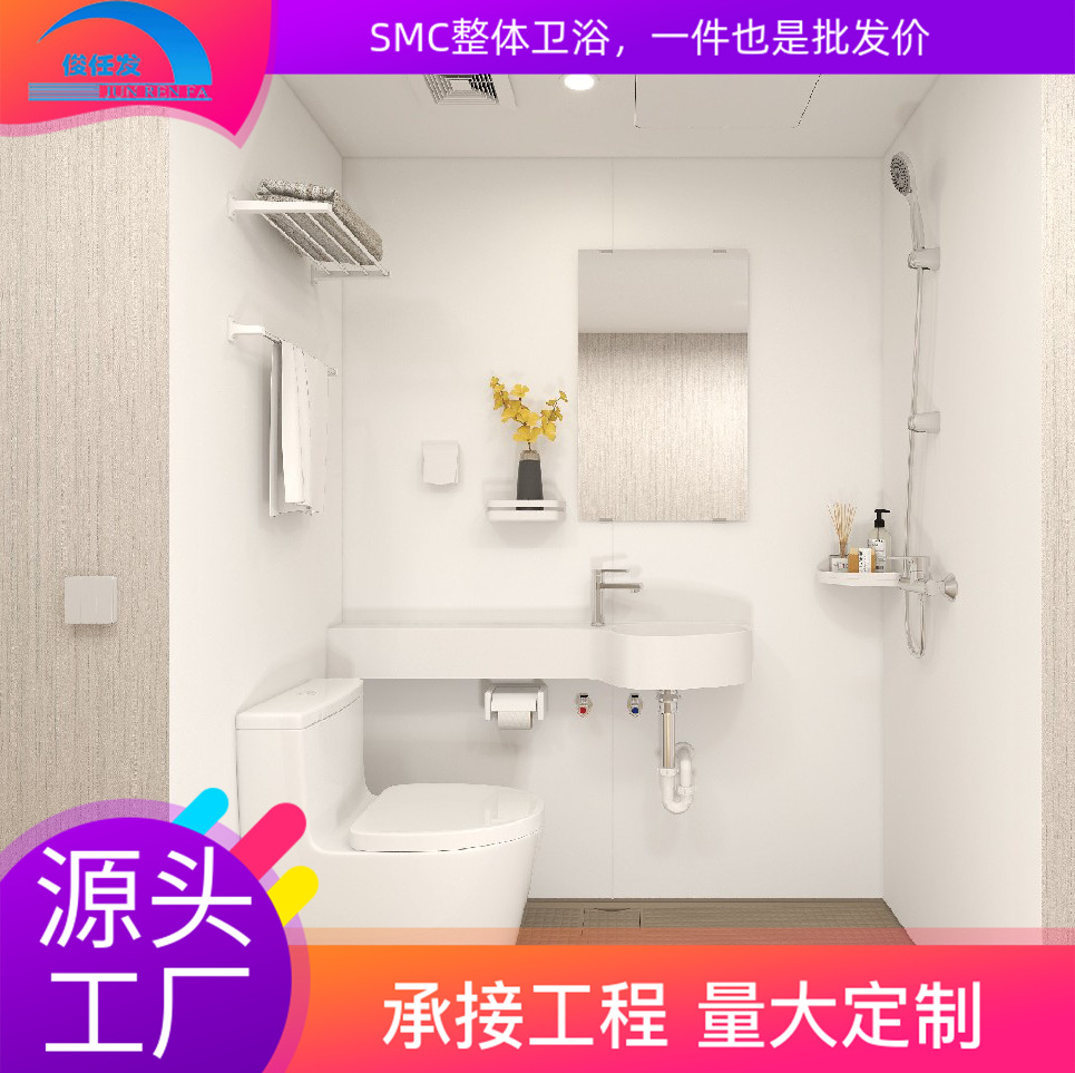 室内一体式卫生间整体淋浴房家用成品浴室移动沐浴间集成卫浴厕所